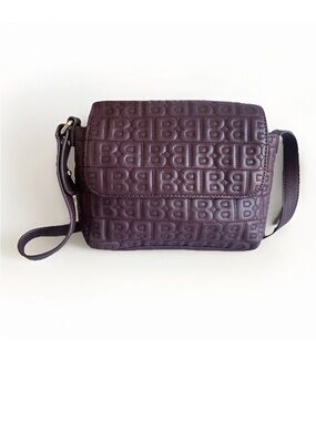 Brooks Brothers Women's Collection embossed leather purse BB pattern Burgundy